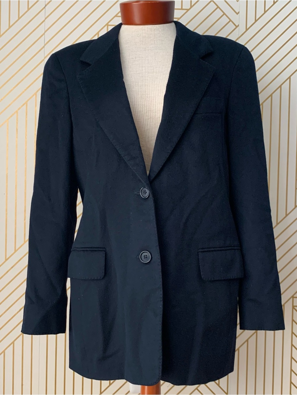 MaxMara 100% Italian Cashmere Navy Single Breasted Longline old money Blazer 8 - Picture 11 of 11